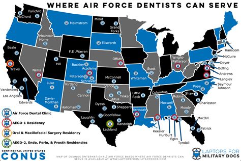 conus air force bases map.